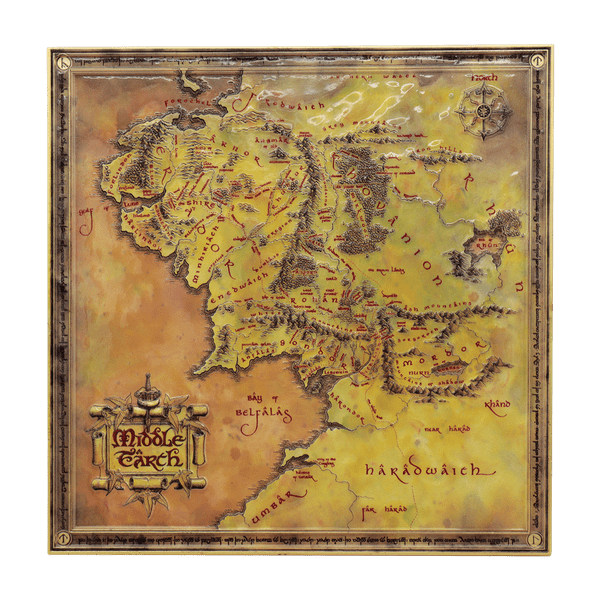 The Lord of the Rings Metal Map