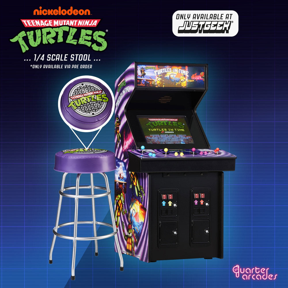 Official TMNT – Turtles in Time Quarter Arcade Cabinet + Free Stool