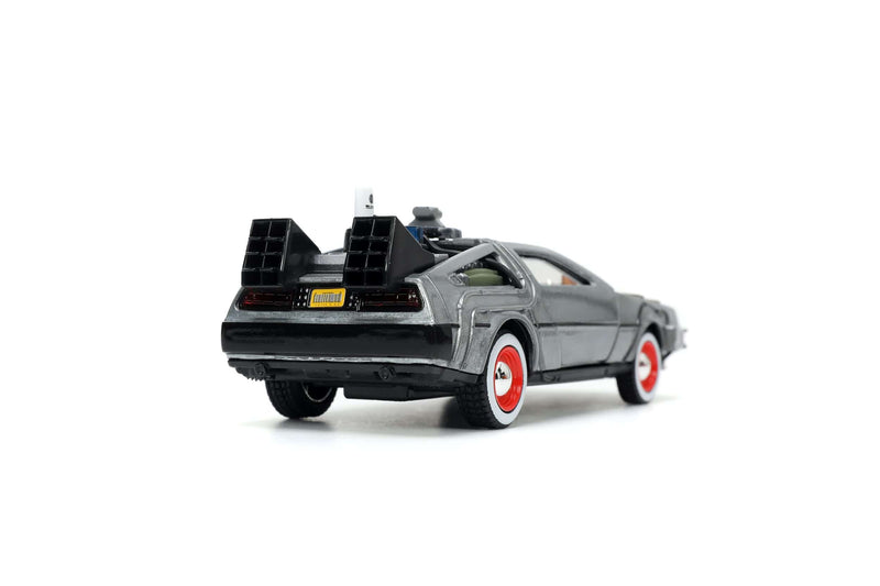 Back to the Future III Hollywood Rides Diecast Model 1/32 DeLorean Time Machine Free Rolling