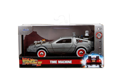 Back to the Future III Hollywood Rides Diecast Model 1/32 DeLorean Time Machine Free Rolling