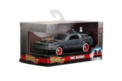 Back to the Future III Hollywood Rides Diecast Model 1/32 DeLorean Time Machine Free Rolling