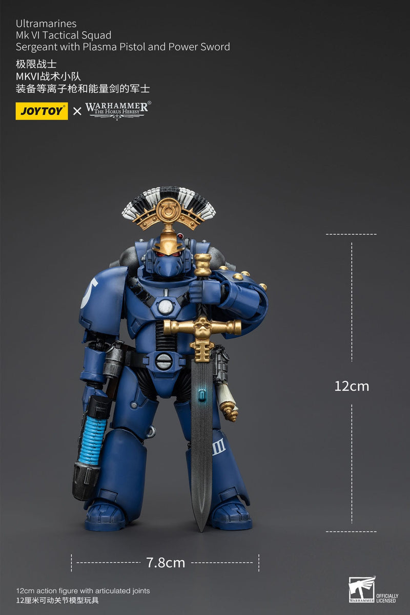 Warhammer The Horus Heresy Action Figure 1/18 Ultramarines MK VI Tactical Squad Sergeant with Plasma Pistol and Power Sword 20 cm