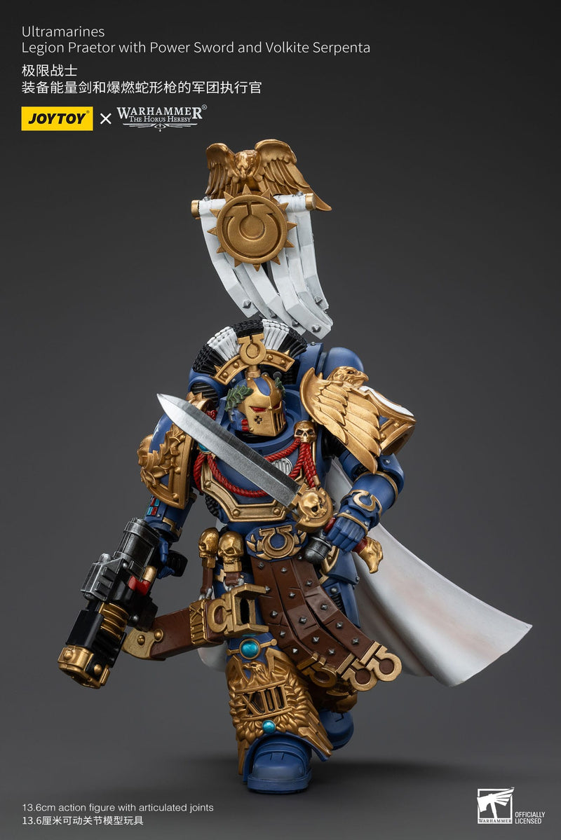 Warhammer The Horus Heresy Action Figure 1/18 Ultramarines Legion Praetor with Power Sword and Volkite Serpenta 20 cm