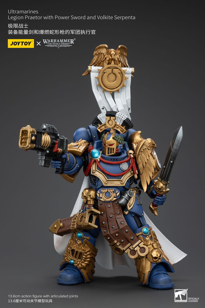 Warhammer The Horus Heresy Action Figure 1/18 Ultramarines Legion Praetor with Power Sword and Volkite Serpenta 20 cm