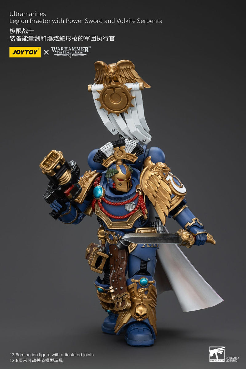 Warhammer The Horus Heresy Action Figure 1/18 Ultramarines Legion Praetor with Power Sword and Volkite Serpenta 20 cm