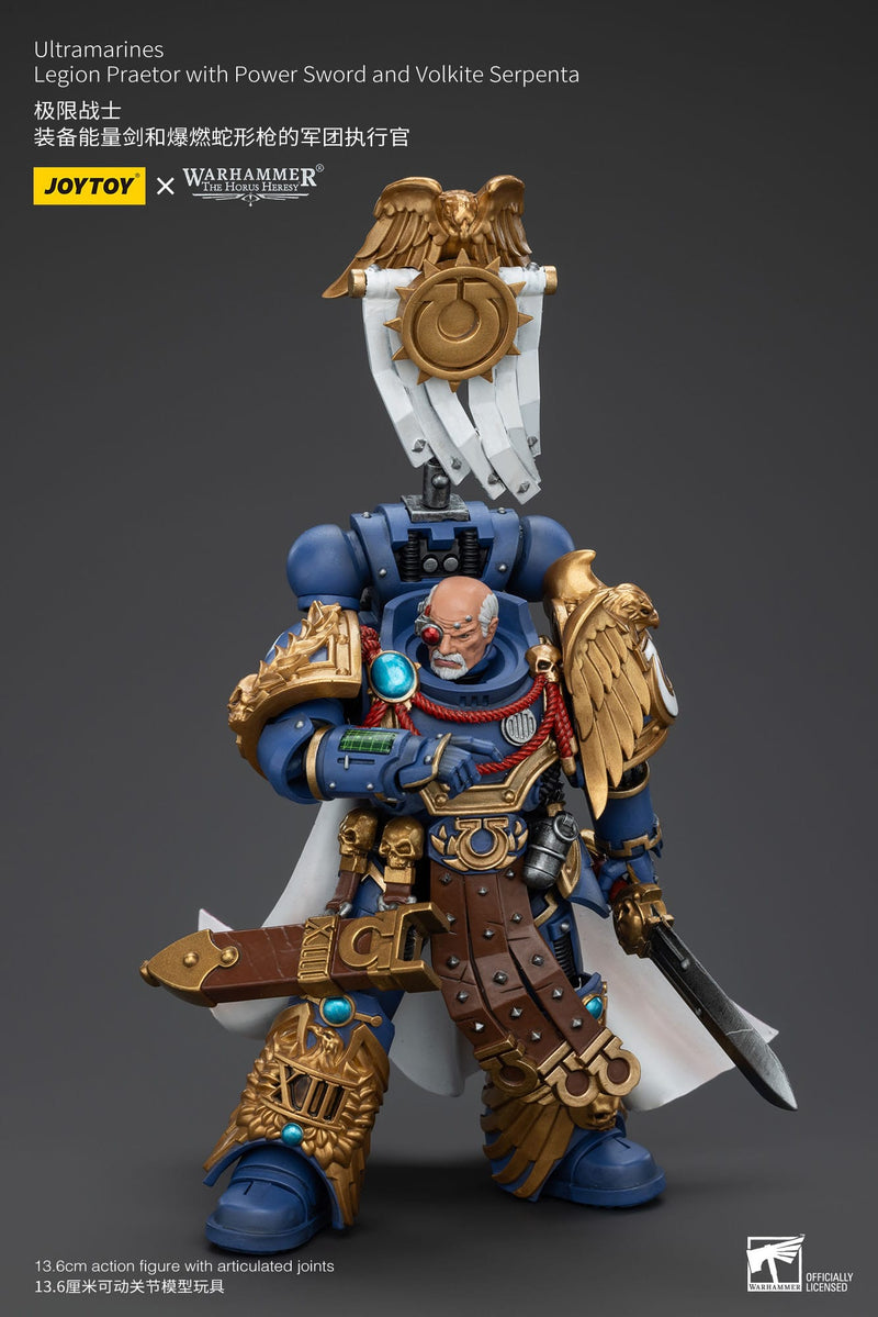 Warhammer The Horus Heresy Action Figure 1/18 Ultramarines Legion Praetor with Power Sword and Volkite Serpenta 20 cm