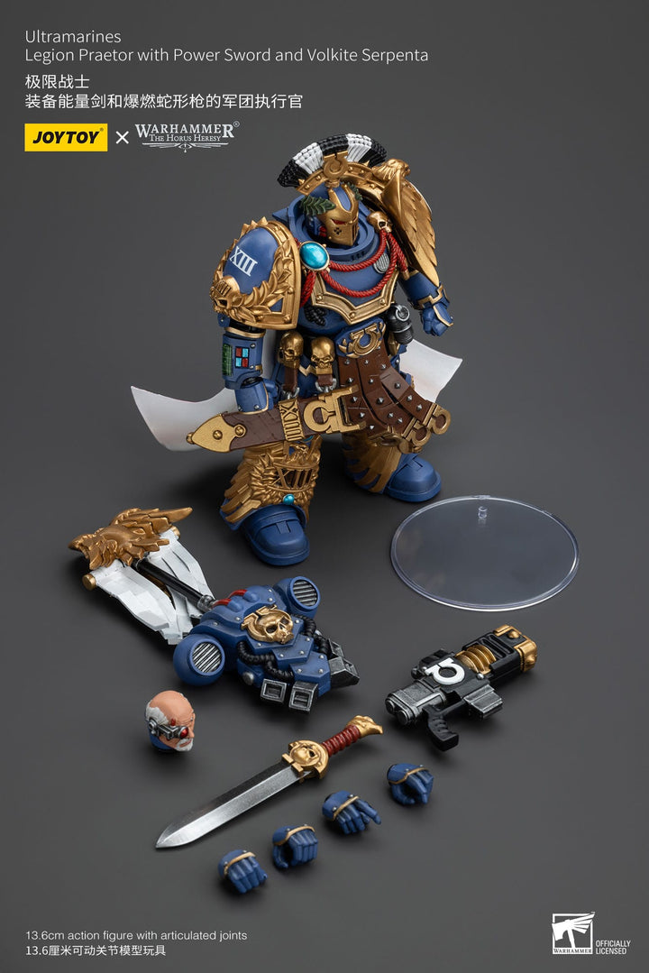 Warhammer The Horus Heresy Action Figure 1/18 Ultramarines Legion Praetor with Power Sword and Volkite Serpenta 20 cm