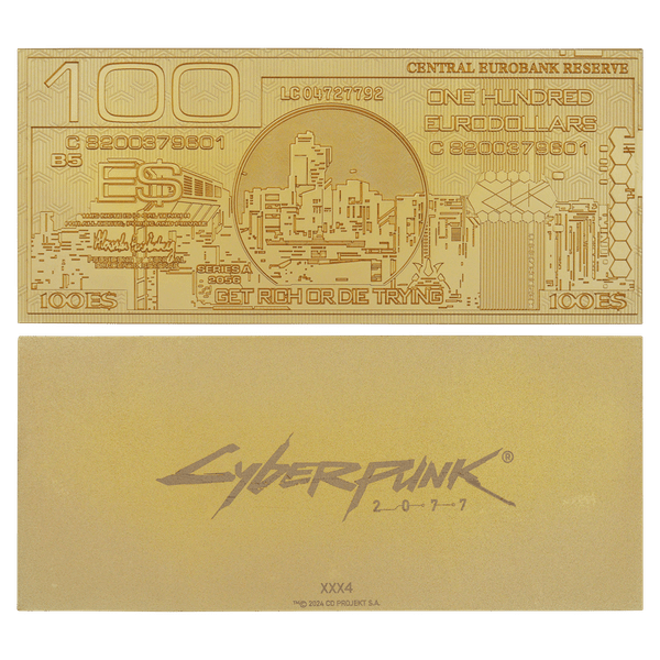 Cyberpunk 2077 24k Gold Plated Metal Eurodollar Replica