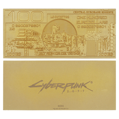 Cyberpunk 2077 24k Gold Plated Metal Eurodollar Replica