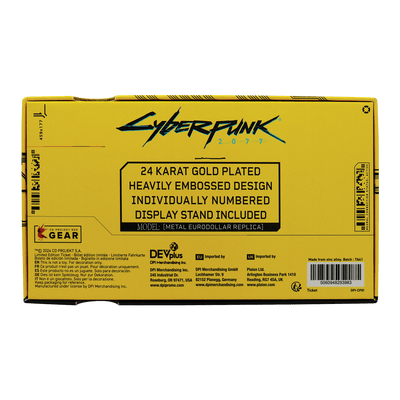 Cyberpunk 2077 24k Gold Plated Metal Eurodollar Replica