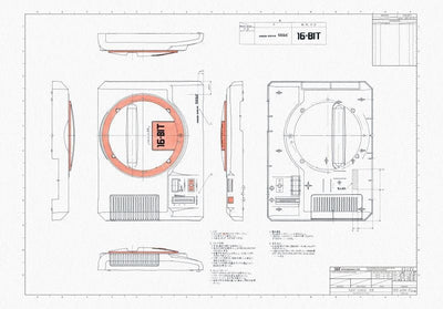 Official Sega Mega Drive Production Drawing Replica