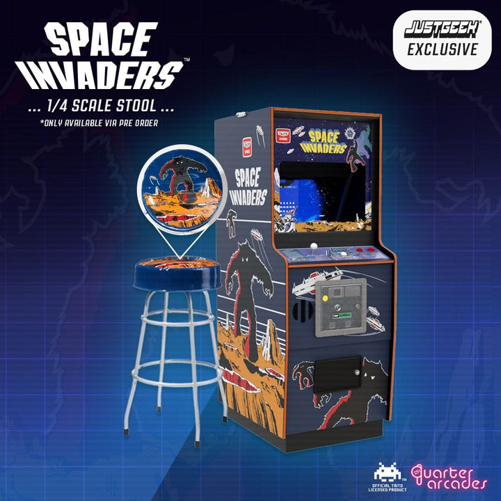 Official Space Invaders Quarter Size Arcade Cabinet + Stool