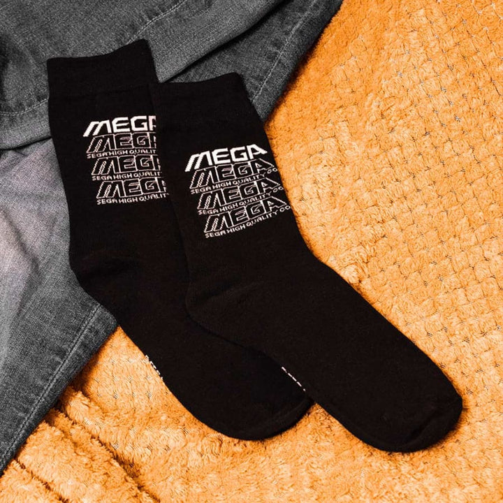 One Size Official Mega Drive ‘Retro Logo’ Black Socks (One Size)