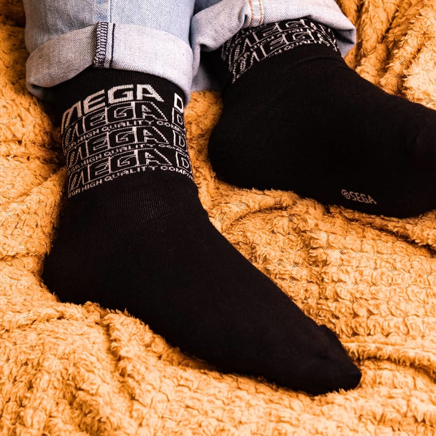 One Size Official Mega Drive ‘Retro Logo’ Black Socks (One Size)