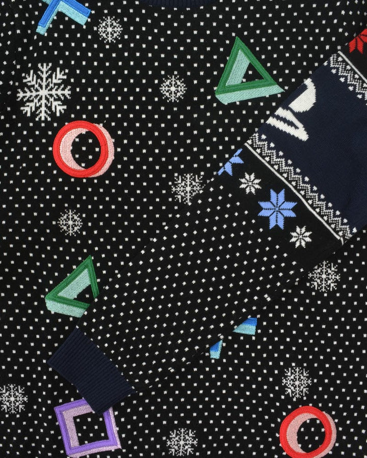 Official PlayStation Symbols Black Christmas Jumper / Ugly Sweater