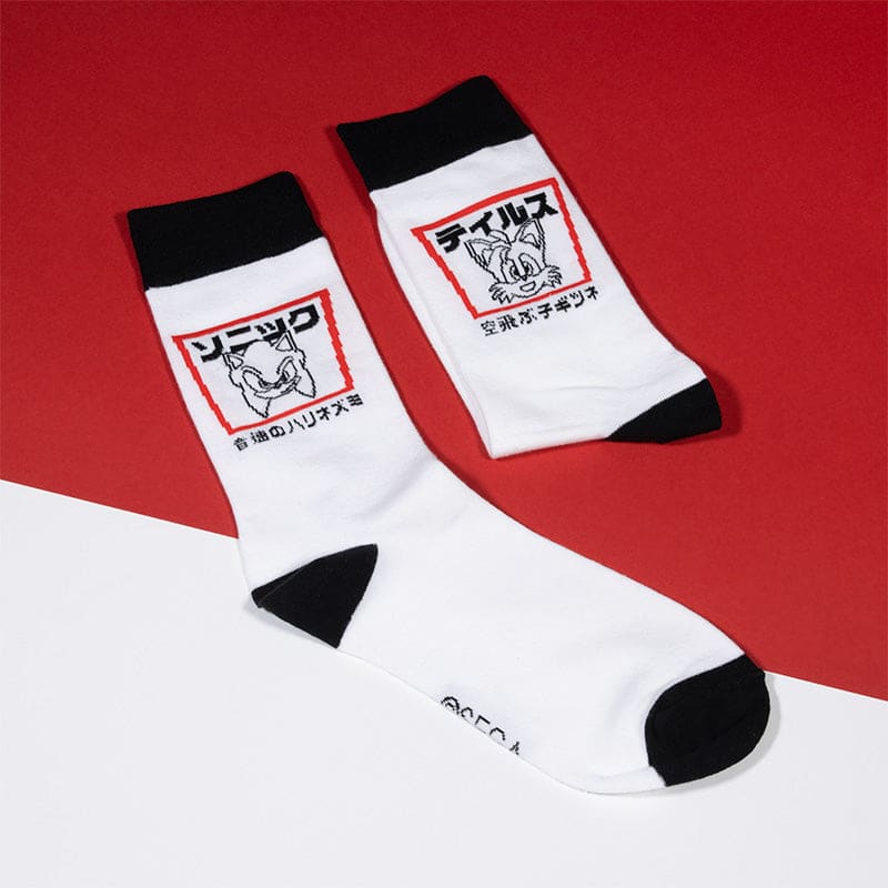 Official Modern Sonic the Hedgehog Japanese Style White & Black Socks ...