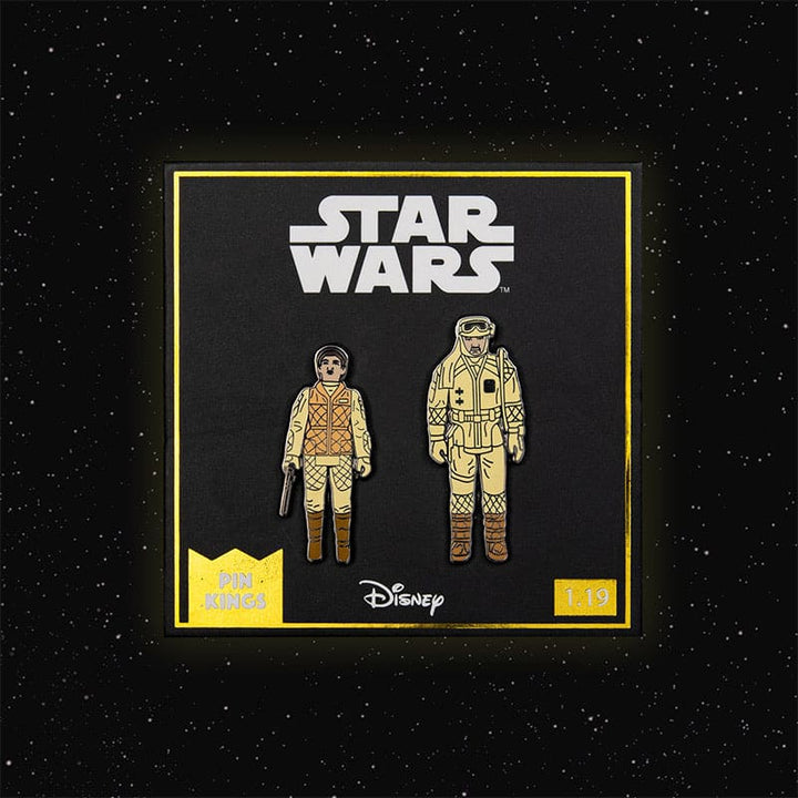 One Size Pin Kings Star Wars Enamel Pin Badge Set 1.19 – Leia (Hoth Outfit) and Rebel Commander