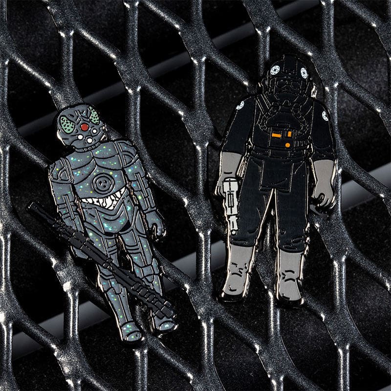 One Size Pin Kings Star Wars Enamel Pin Badge Set 1.25 – 4-LOM and Imperial Tie Fighter Pilot