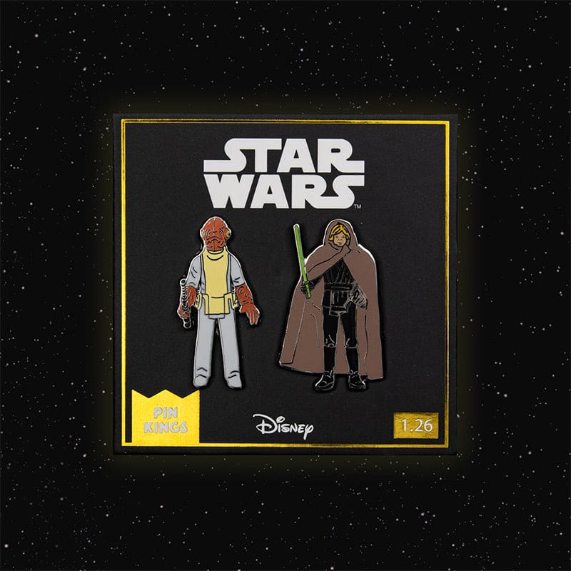 One Size Pin Kings Star Wars Enamel Pin Badge Set 1.26 – Admiral Ackbar and Luke Skywalker (Jedi Knight Outfit)