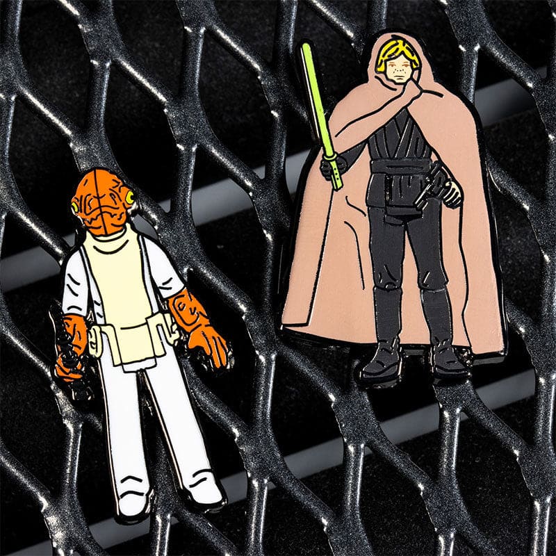 One Size Pin Kings Star Wars Enamel Pin Badge Set 1.26 – Admiral Ackbar and Luke Skywalker (Jedi Knight Outfit)