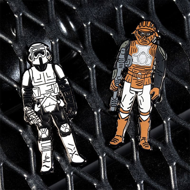 One Size Pin Kings Star Wars Enamel Pin Badge Set 1.33 – Biker Scout and Lando Calrissian (Skiff Guard Disguise)