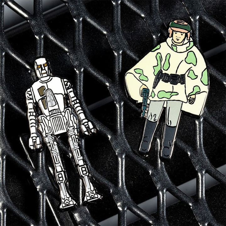 One Size Pin Kings Star Wars Enamel Pin Badge Set 1.35 – 8D8 and Princess Leia Organa (in Combat Poncho)