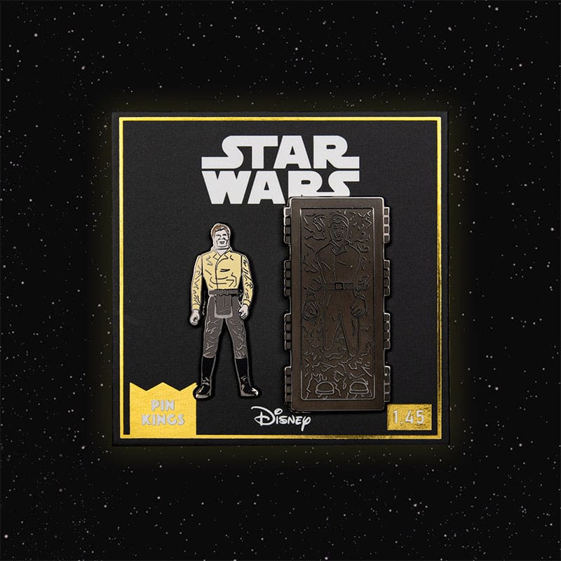 One Size Pin Kings Star Wars Enamel Pin Badge Set 1.45 – Han Solo and Han Solo (In Carbonite Chamber)