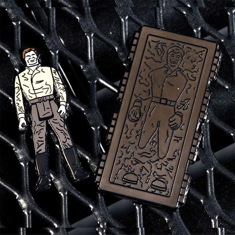 One Size Pin Kings Star Wars Enamel Pin Badge Set 1.45 – Han Solo and Han Solo (In Carbonite Chamber)